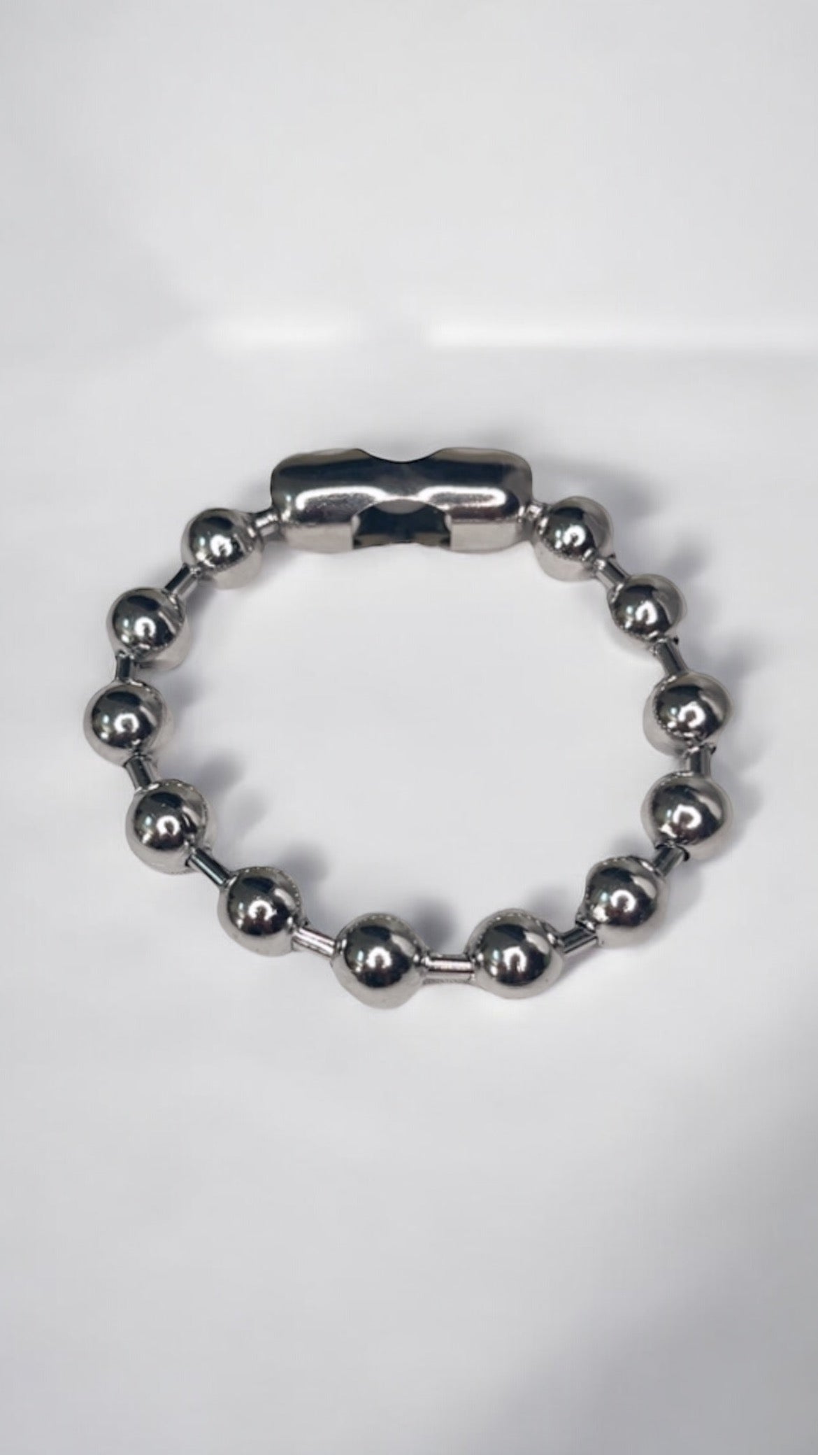 Pulsera ball chain plateda